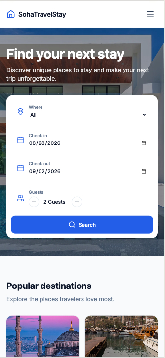 Soha Travel Stay mobile screenshot